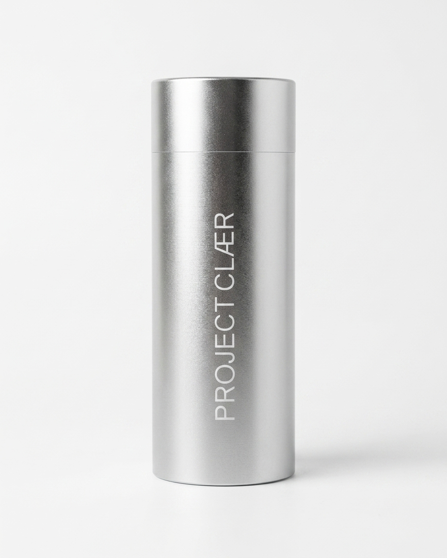 PROJECT CLÆR signature aluminium eyewear tube