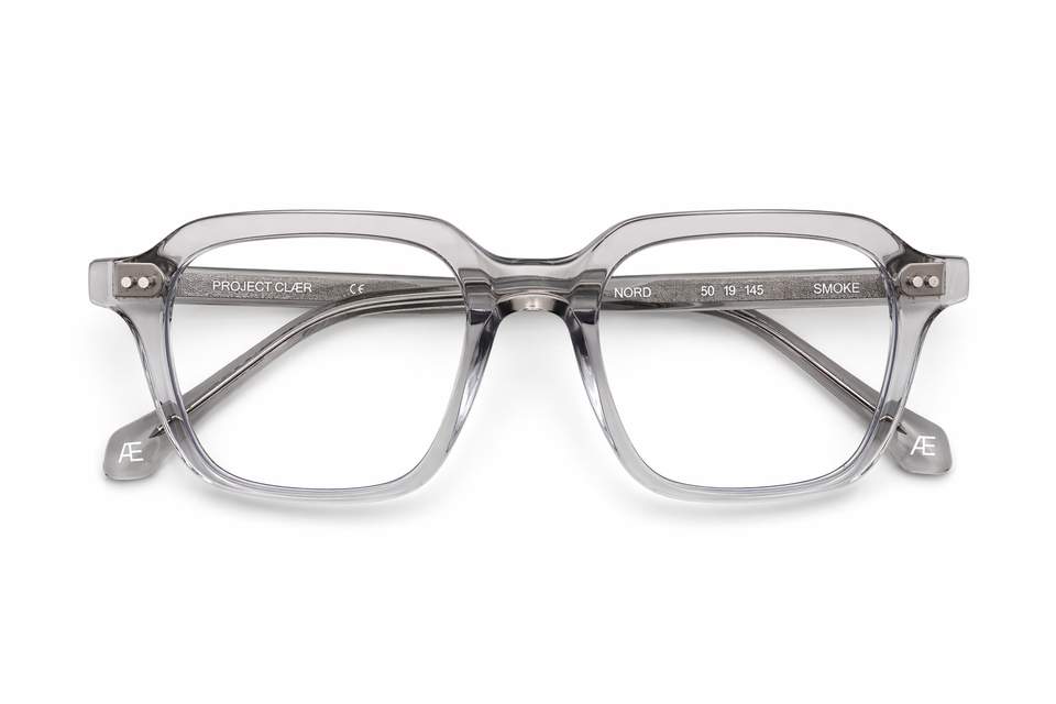 PROJECT CLÆR NORD Smoke square blue-light glasses, front view