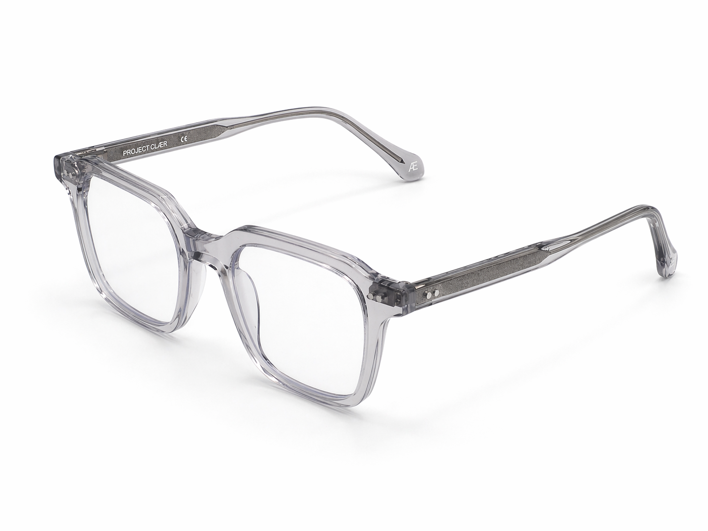 Clear blue light eyeglasses NORD modelon a white background